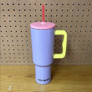 Steve Madden Pink and Purple Travel Mug